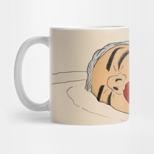 Girl lying in the water Mug